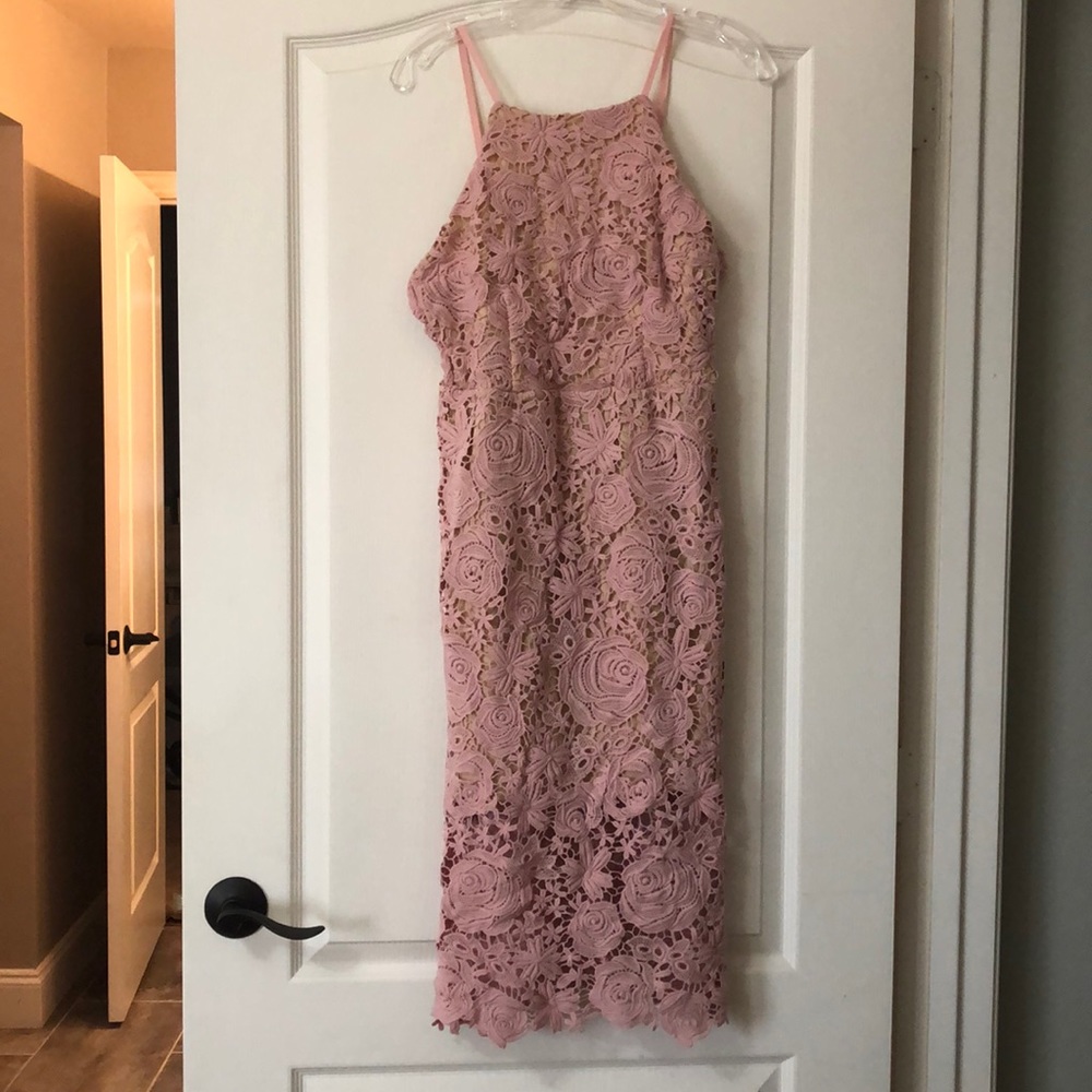 NEVER WORN pink lace dress